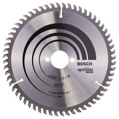 Циркулярний диск 190x30 60 OPTILINE BOSCH (2608641188)