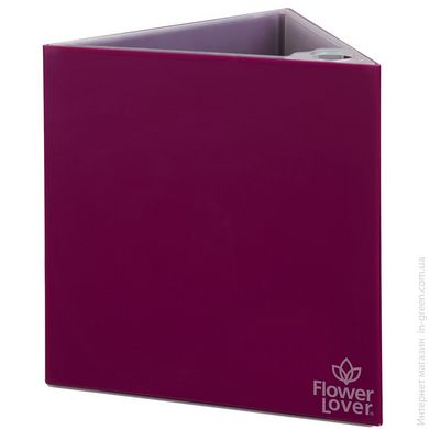 Вазон с системой автополива Triangle Flower Lover 21x21x21 пурпурный глянцевый