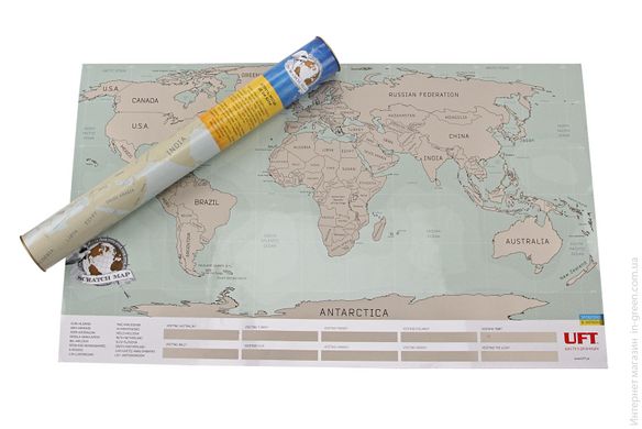 Скретч карта мира на английском языке UFT Scratch Map