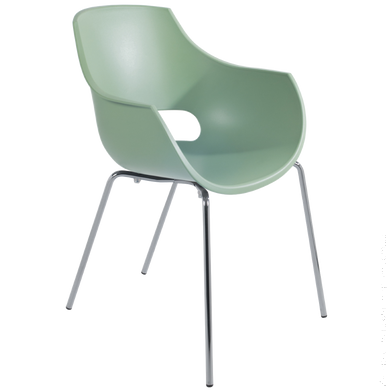 Кресло Papatya Opal-ML PRO зелений резеда, ножки хром