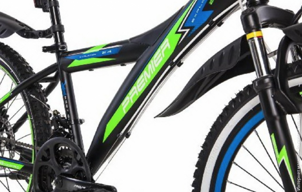 Велосипед ст Premier Explorer 24 Disc 13" черный с зелен.-голуб.